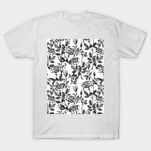 Roses drawing T-Shirt by katerinamk